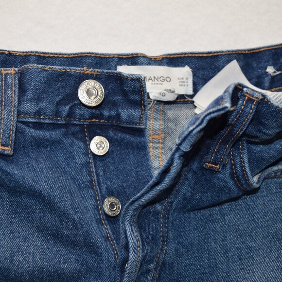 Mango, MNG Women's Broken denim shorts Size 4 Like New #0023 - Picture 3 of 5